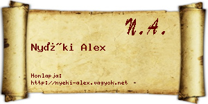 Nyéki Alex névjegykártya