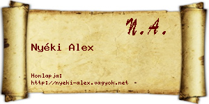 Nyéki Alex névjegykártya